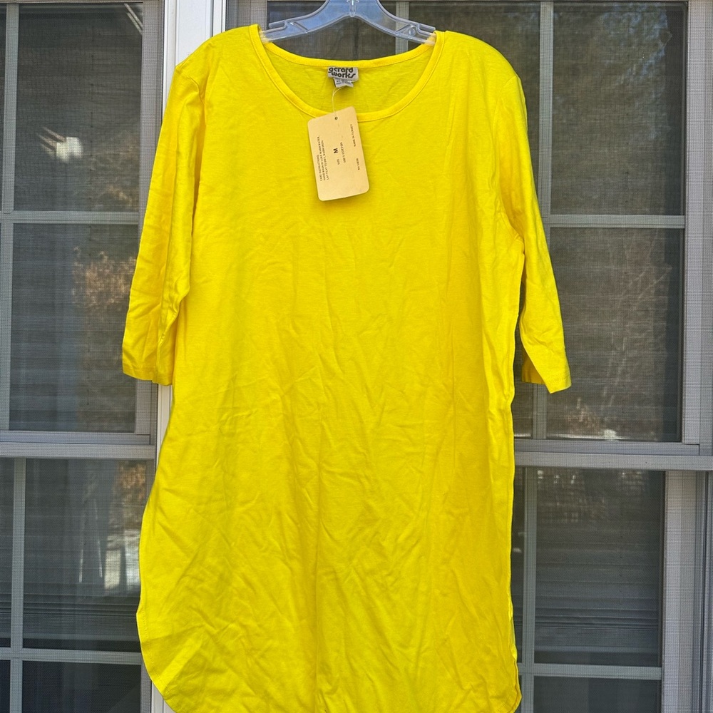 Vintage Gerard Works yellow nightgown Size Medium 90s deadstock